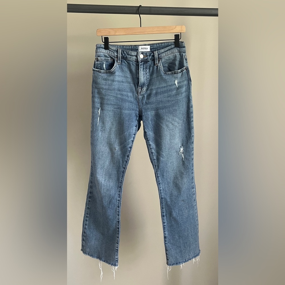 Pistola straight leg distressed jeans